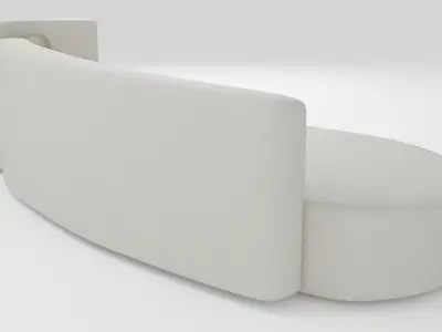 Designer sofa in Scandinavian style in light colors 3D model