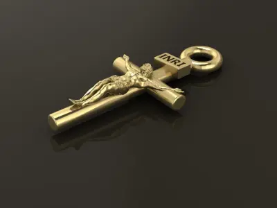 JESUS CROSS PENDANT SMALL SIZE 3D print model