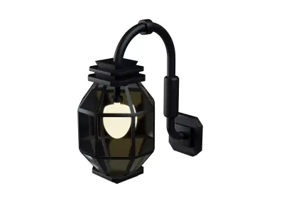 Interior and Exterior classical design lantern light Low-poly 3D model