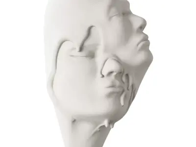 Surreal Sculpture Clay faces 3D model