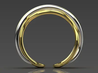 Two-tone wicker womens ring model gr0078 3D print model