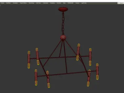 Emily 16 Light Chandelier Low-poly 3D model