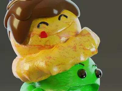 Octopus Ice Cream Low-poly 3D model