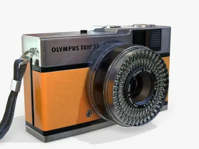 Olympis Trip 35 Camera PBR Low Poly Low-poly 3D model