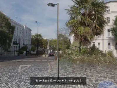 Street Light 15 with pole 2 3D Model Pack