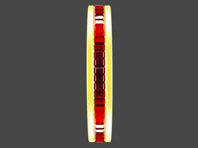 Metallic Crystal Ring Low-poly 3D model