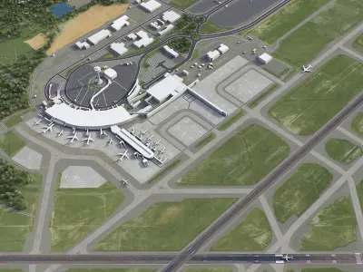 Perth - Airport - PER Low-poly 3D model