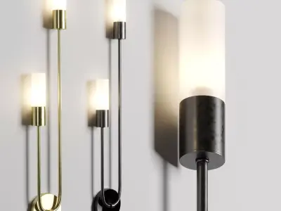 TSHOP Hot Sale LED Wall Lamp Nordic Brass Wall Lamp Bedroom Low-poly 3D model