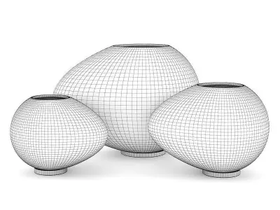 Dark Blue Vases 3D model