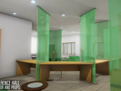 DEPARTMENT OF THE BANK - INTERIOR AND PROPS Low-poly 3D model