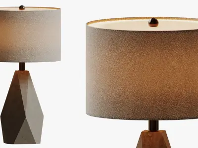 Geometric Gray Faceted Table Lamp 3D model