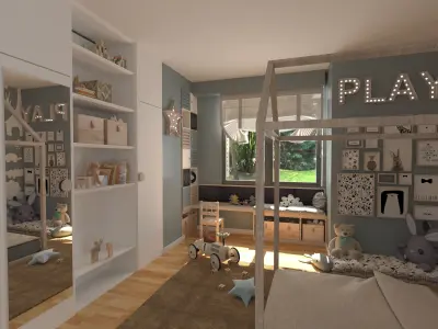 Children room 3D model Low-poly 3D model