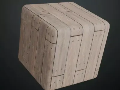 Weathered Grey Wood Planks with Metal Rivets PBR Seamless Texture