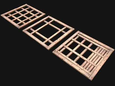 Medieval Tile Roof Modular Low-poly 3D model