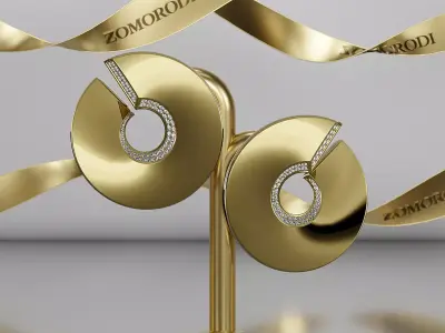 Golden Spiral Earrings  3D print model