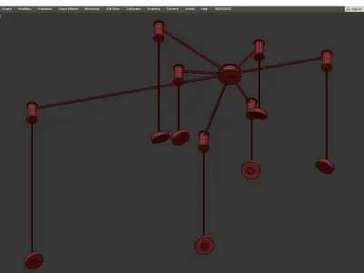 STRAIN savoy ceiling light Low-poly 3D model