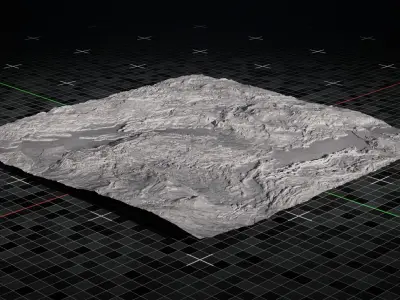 Volcano terrain Flat Version 7 3D model