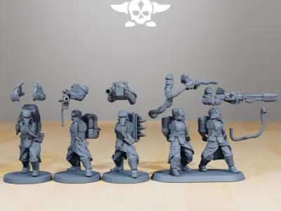 GrimGuard Armored Squad 3D print model