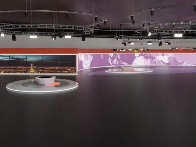 TV Studio News 3D model