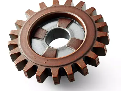 Rusty Industrial Gear Wheel Low-poly 3D model