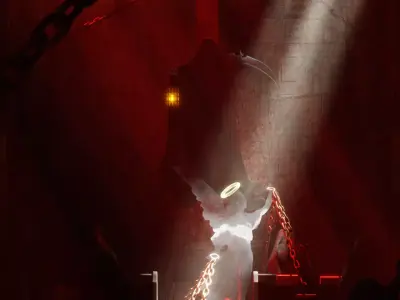 FREE Dystopian Church Scene in Hell  Free 3D model