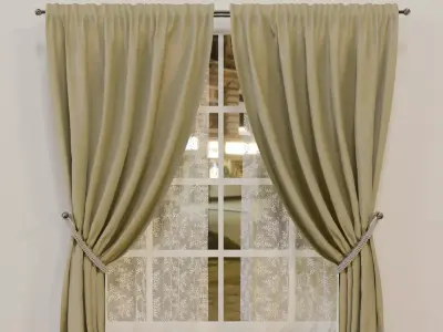 Curtains 1 Low-poly 3D model