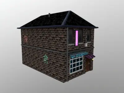 Cyberpunk City - Building 27 Low-poly 3D model