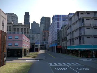 City 07 Low-poly 3D model