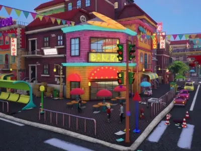 Asset - Cartoons - Background - Animation - Hight Poly Low-poly 3D model