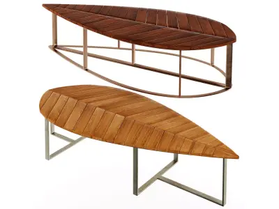 Boston Leaf Bench by Deesawat Low-poly 3D model