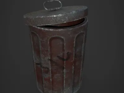 Trash Can  Low-poly 3D model