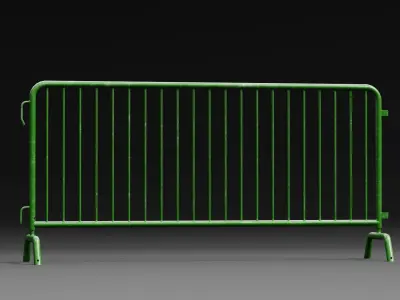 Steel Barrier PBR Game-Ready Low-poly 3D model