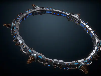 Steampunk Portal Low-poly 3D model