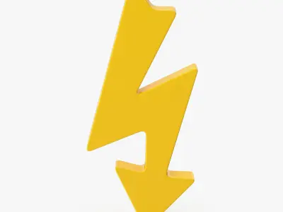 High Voltage Icon Low-poly 3D model