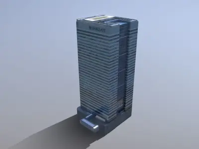 London Buiding Barclays 20ChurchillPlace Low-poly 3D model