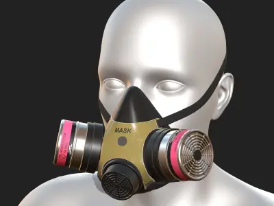 Gas mask respirator scifi military futuristic technology  Low-poly 3D model
