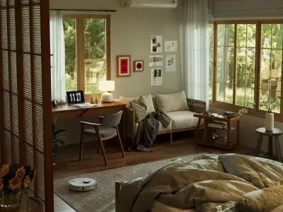 Bedroom interior scenes Low-poly 3D model