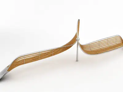 bench made of metal and wood 3D model purchase
