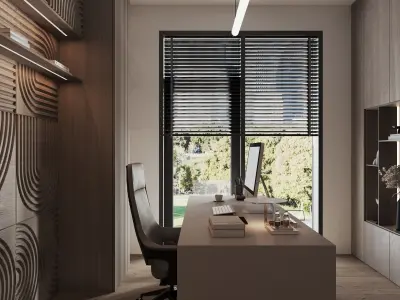 office interior design minimalism style 3D model