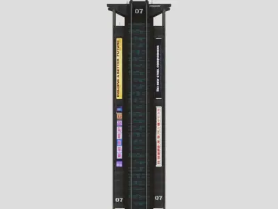 SciFi Cyberpunk Building 07 Low-poly 3D model