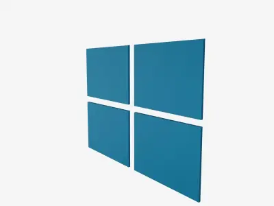 Microsoft Logo 3D Low-poly 3D model