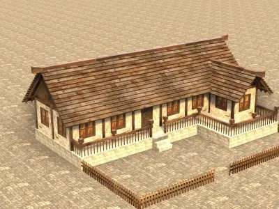 Medieval house sixteen 10 Low-poly 3D model