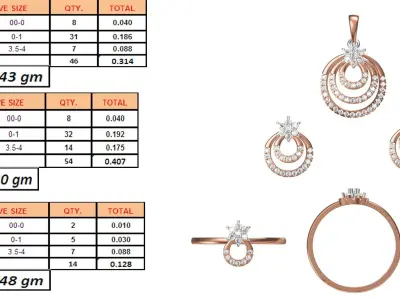 Light wt Ring Earrings Pendant set stl jcd 1-render details 3D print model 37