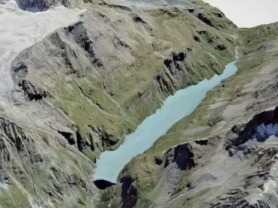 Lac de Mauvoisin reservoir Valais Switzerland 3D model