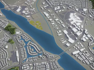 Santa Clarita  Low-poly 3D model