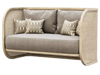 Rimma rattan loveseat V02  3D model