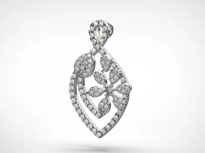 PE17 Classic Solitaire Pendant half ct CAD STL 18K  3g 3D print model