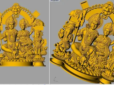 shiv parvati 3D model