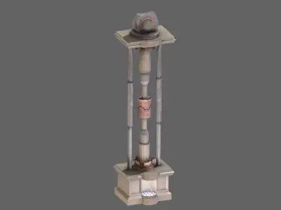 Futuristic Tower Low-poly 3D model