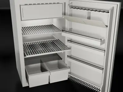 Refrigerator without handle Old Polus-10 PBR game-ready Low-poly 3D model